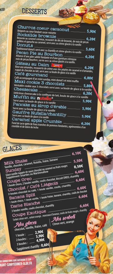 Carte dessert